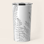 Minimal Line Art Fern Leaves Travel Mug Gallery Image 1