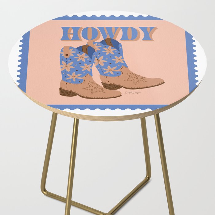 Howdy Cowgirl - Blue & Peach Side Table Gallery Image 2