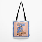 Howdy Cowgirl - Blue & Peach Tote Bag Gallery Image 2