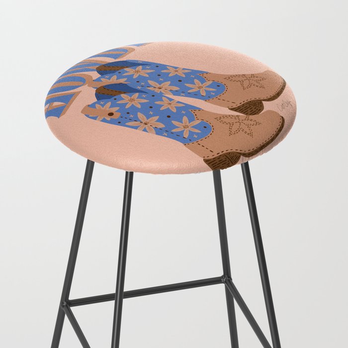 Howdy Cowgirl - Blue & Peach Stool Gallery Image 2