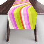 Wavy Stripes XVIII - Y2K Pink and Green Table Runner Gallery Image 1