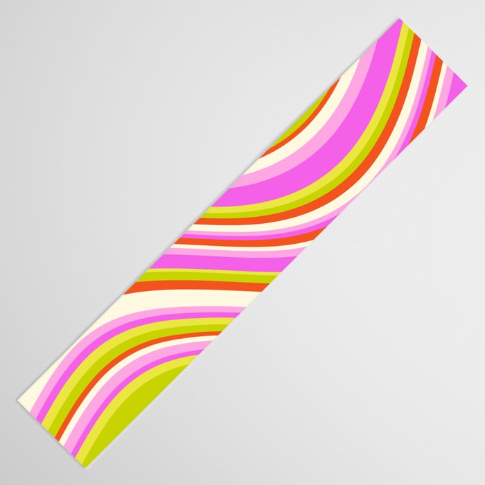 Wavy Stripes XVIII - Y2K Pink and Green Table Runner Gallery Image 3