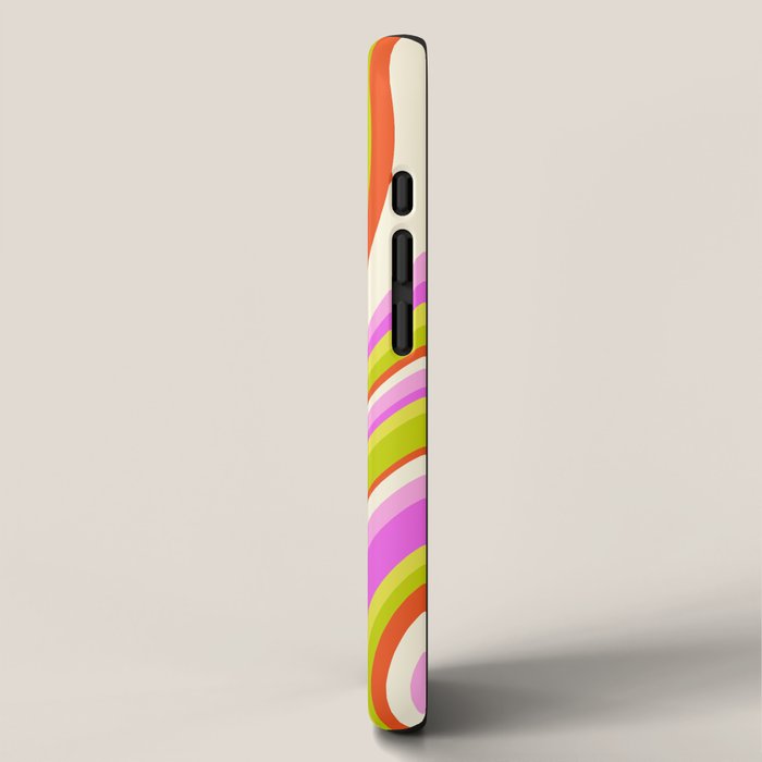 Wavy Stripes XVIII - Y2K Pink and Green iPhone Case Gallery Image 2