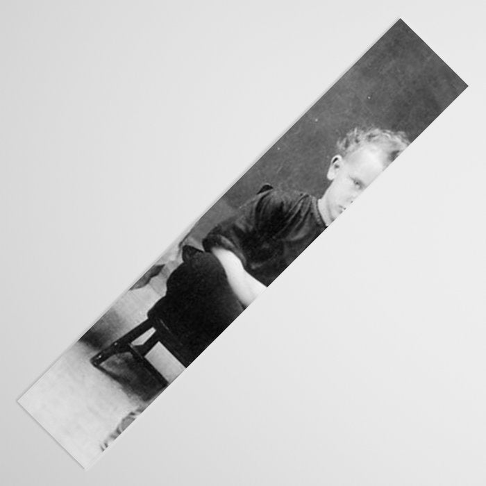 Smoking Boy with Chicken black and white photograph - photography - photographs Table Runner Gallery Image 3