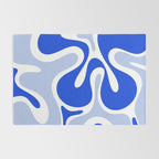 Royal Blue Smooth Contours Retro Contemporary Abstract Pattern with Light Blue Rug Gallery Image 2