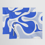 Royal Blue Smooth Contours Retro Contemporary Abstract Pattern with Light Blue Placemat Gallery Image 1
