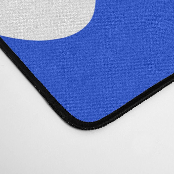 Royal Blue Smooth Contours Retro Contemporary Abstract Pattern with Light Blue Desk Mat Gallery Image 4