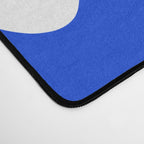 Royal Blue Smooth Contours Retro Contemporary Abstract Pattern with Light Blue Desk Mat Gallery Image 4