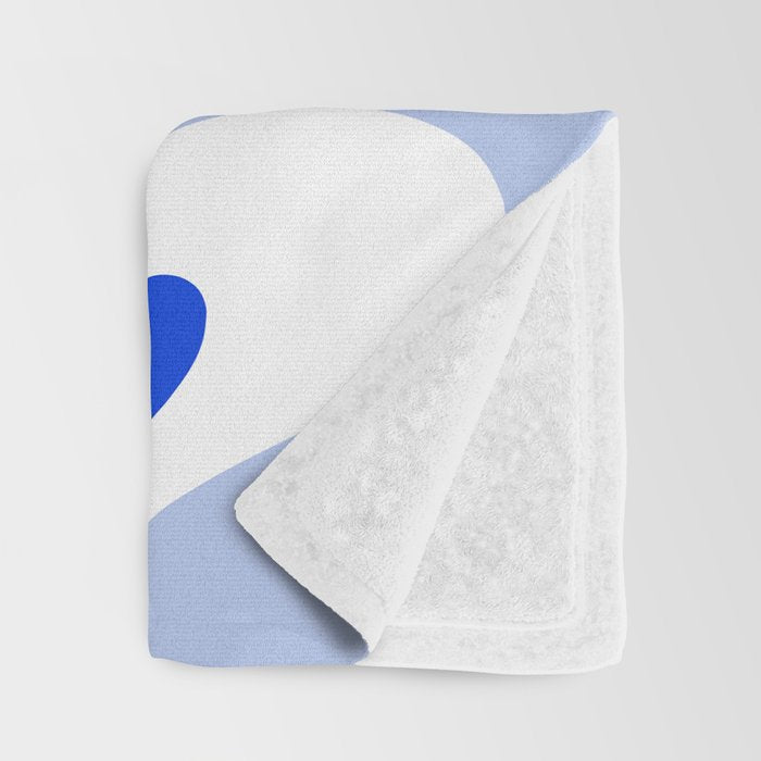 Royal Blue Smooth Contours Retro Contemporary Abstract Pattern with Light Blue Throw Blanket Gallery Image 3