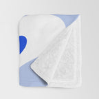 Royal Blue Smooth Contours Retro Contemporary Abstract Pattern with Light Blue Throw Blanket Gallery Image 3