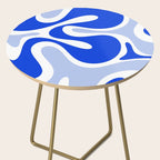 Royal Blue Smooth Contours Retro Contemporary Abstract Pattern with Light Blue Side Table Gallery Image 2