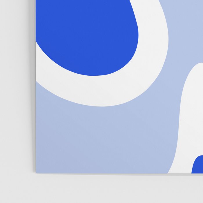 Royal Blue Smooth Contours Retro Contemporary Abstract Pattern with Light Blue Poster Gallery Image 3