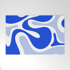 Royal Blue Smooth Contours Retro Contemporary Abstract Pattern with Light Blue Welcome Mat Gallery Image 1