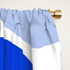 Royal Blue Smooth Contours Retro Contemporary Abstract Pattern with Light Blue Window Curtain Gallery Image 2