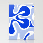 Royal Blue Smooth Contours Retro Contemporary Abstract Pattern with Light Blue Stationery Card Gallery Image 2