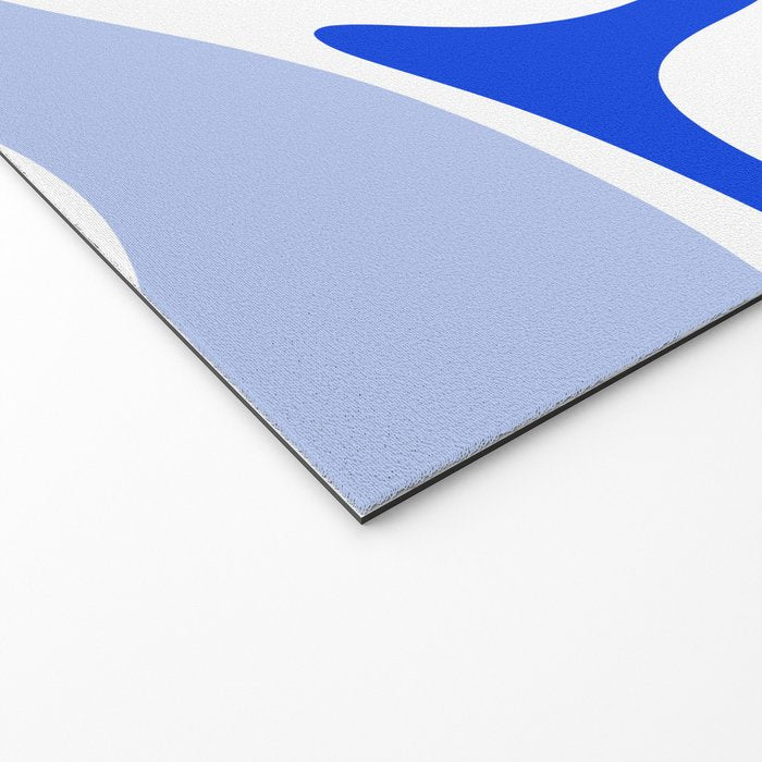 Royal Blue Smooth Contours Retro Contemporary Abstract Pattern with Light Blue Welcome Mat Gallery Image 2