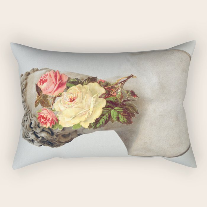 Bust With Flowers Rectangular Pillow Gallery Image 2