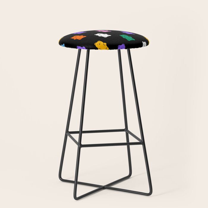 Colorful candy bear pattern art Stool Gallery Image 1