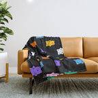 Colorful candy bear pattern art Throw Blanket Gallery Image 1