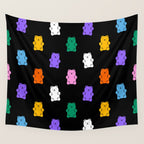 Colorful candy bear pattern art Wall Tapestry Gallery Image 4