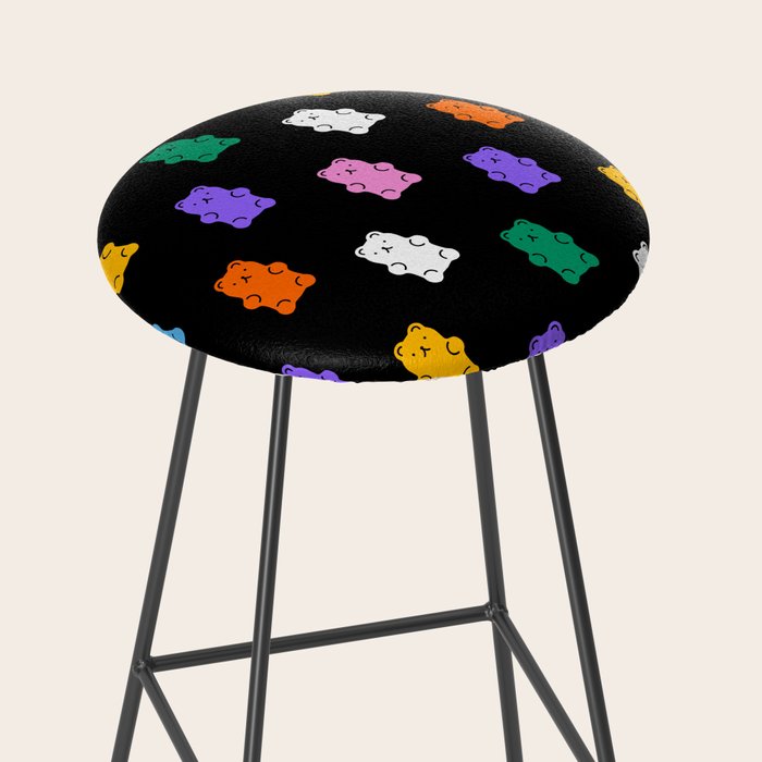 Colorful candy bear pattern art Stool Gallery Image 2