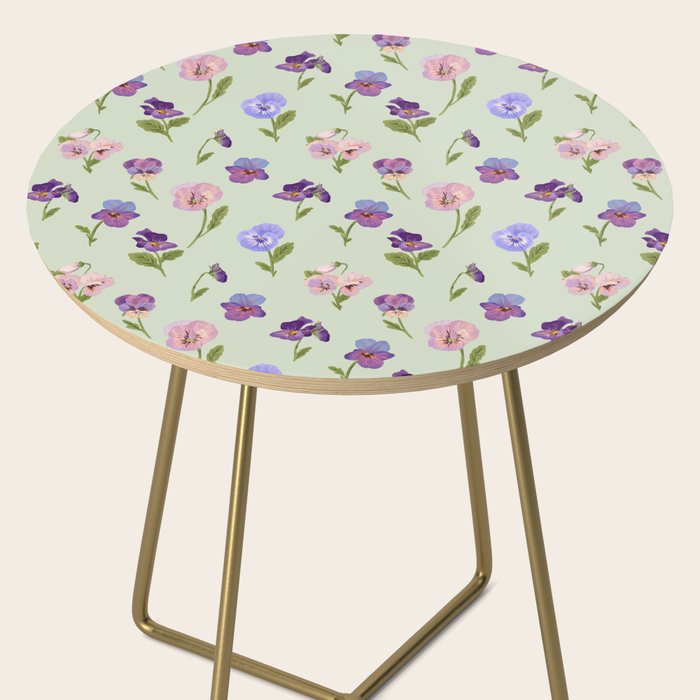 Pansy Flower Pattern Side Table Gallery Image 2