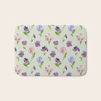 Pansy Flower Pattern Bath Mat Gallery Image 1