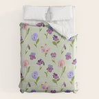 Pansy Flower Pattern Duvet Cover Gallery Image 6