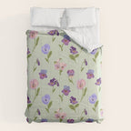 Pansy Flower Pattern Comforter Gallery Image 6