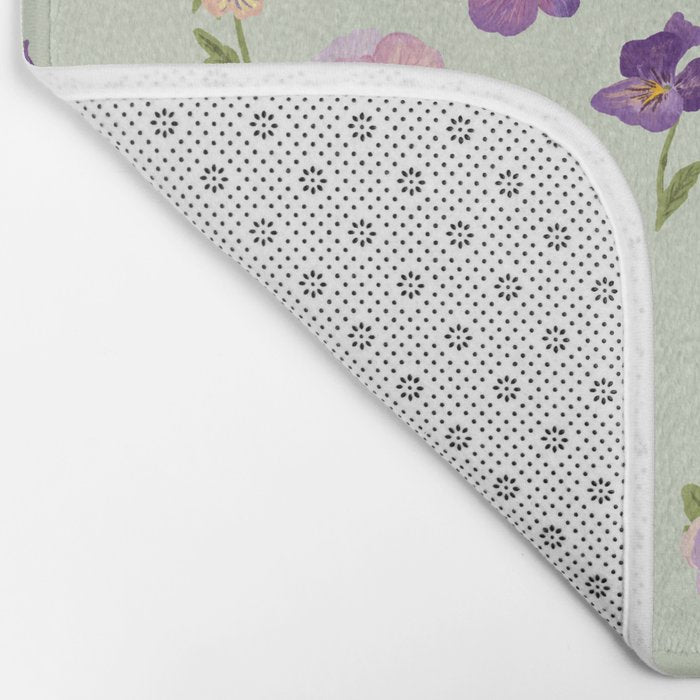 Pansy Flower Pattern Bath Mat Gallery Image 2