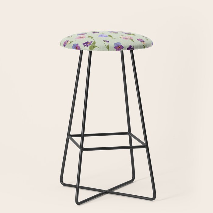 Pansy Flower Pattern Stool Gallery Image 1