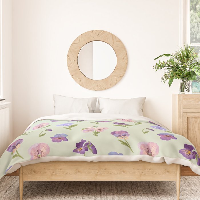 Pansy Flower Pattern Duvet Cover Gallery Image 3