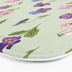 Pansy Flower Pattern Bath Mat Gallery Image 3