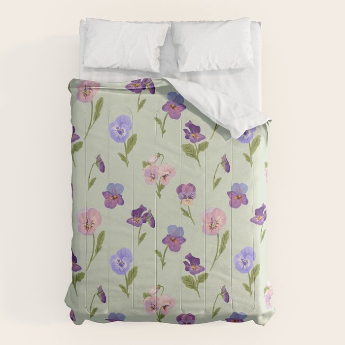 Pansy Flower Pattern Comforter Gallery Image 1