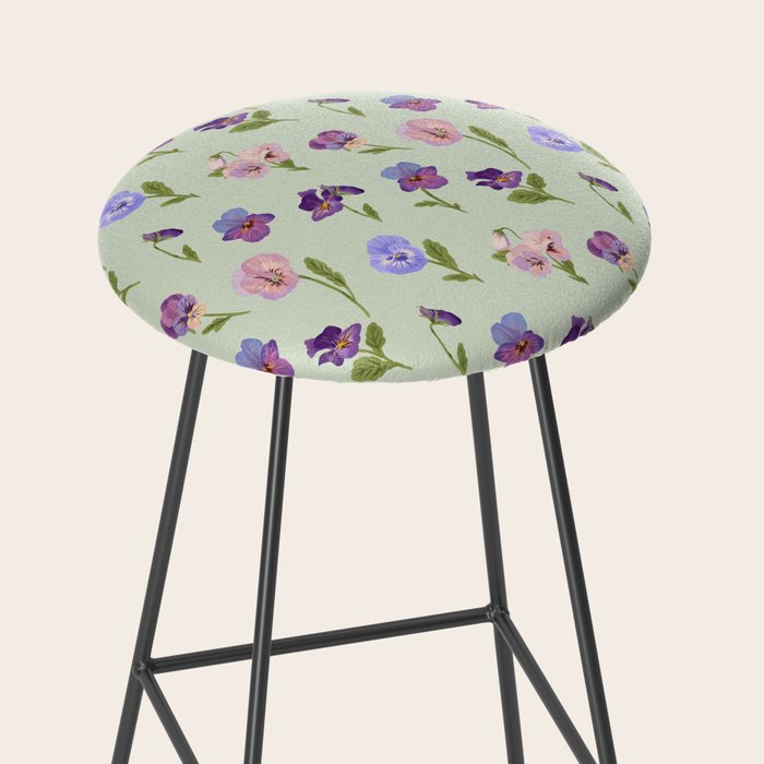 Pansy Flower Pattern Stool Gallery Image 2