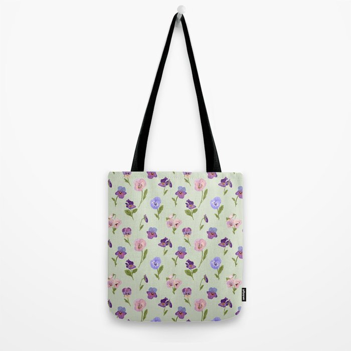 Pansy Flower Pattern Tote Bag Gallery Image 2