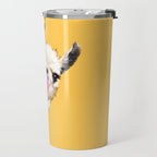 Bubble Gum Sneaky Llama in Yellow Travel Mug Gallery Image 2