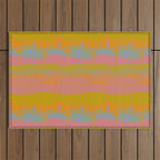 Vintage Western Desert Landscape in Dusty Neon Outdoor Rug Gallery Image 1