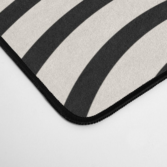 Black And Cream White Japanese Seigaiha Wave Desk Mat Gallery Image 4