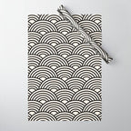 Black And Cream White Japanese Seigaiha Wave Wrapping Paper Gallery Image 1