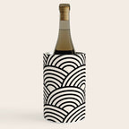 Black And Cream White Japanese Seigaiha Wave Wine Chiller Gallery Image 3