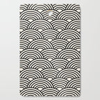 Black And Cream White Japanese Seigaiha Wave Cutting Board Gallery Image 1