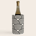 Black And Cream White Japanese Seigaiha Wave Wine Chiller Gallery Image 1