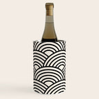 Black And Cream White Japanese Seigaiha Wave Wine Chiller Gallery Image 2