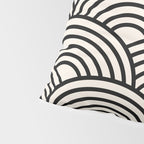 Black And Cream White Japanese Seigaiha Wave Pillow Sham Gallery Image 4