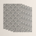 Black And Cream White Japanese Seigaiha Wave Wrapping Paper Gallery Image 3