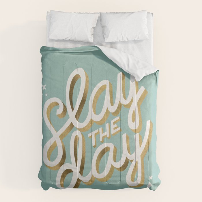 Slay the Day - Mint & Gold Palette Comforter Gallery Image 1