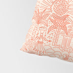 Polynesian Dancers Coral Peach Pillow Sham Gallery Image 4