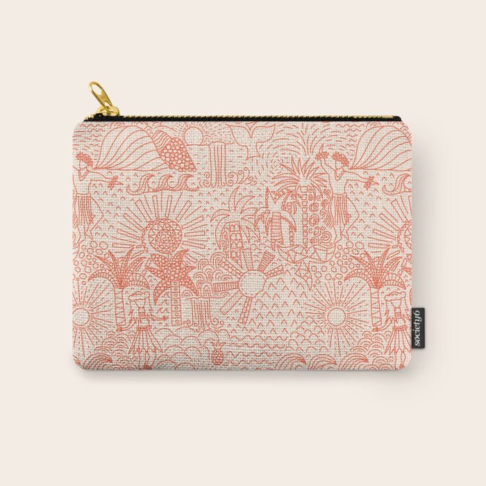Polynesian Dancers Coral Peach Carry All Pouch Gallery Image 1
