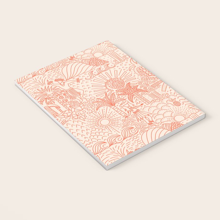 Polynesian Dancers Coral Peach Notebook Gallery Image 3